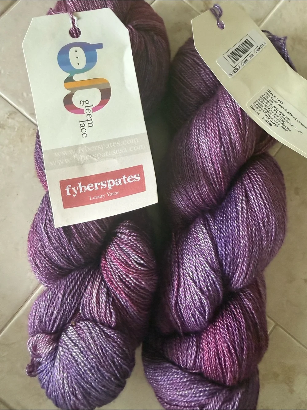 Fyberspates Gleem Lace Hand-Dyed Yarn in Purple Mix - Grape